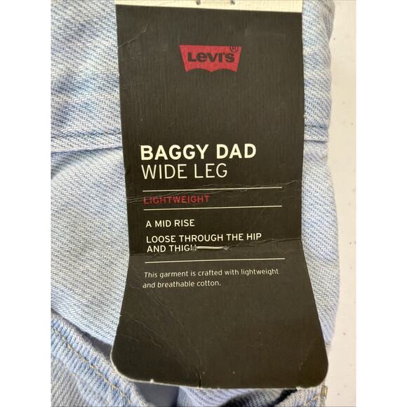LEVI'S PREMIUM Light Mid Rise BAGGY DAD WIDE LEG Pleated Jeans Size 27 * 32 NWT - Picture 10 of 14